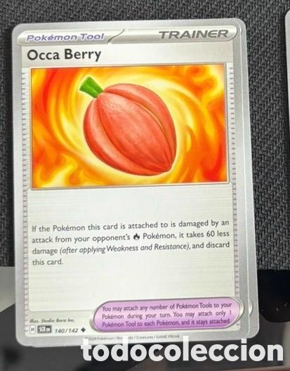 Coleccionismo cromos antiguos: 140/142 Occa berry carta pokemon TCG