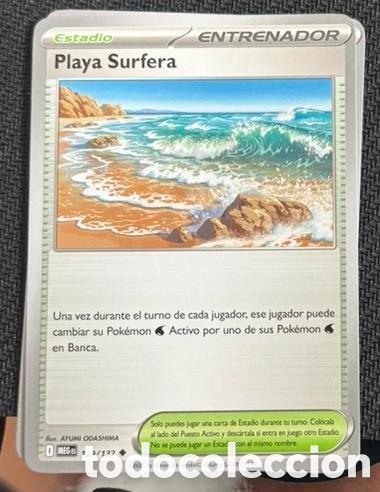 Coleccionismo cromos antiguos: 129/132 Playa surfera carta pokemon TCG
