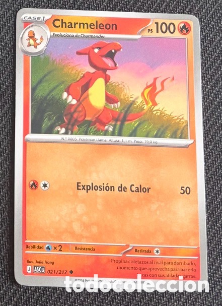 Coleccionismo cromos antiguos: 021/217 Charmeleon pack iniciales Carta Pokemon TCG