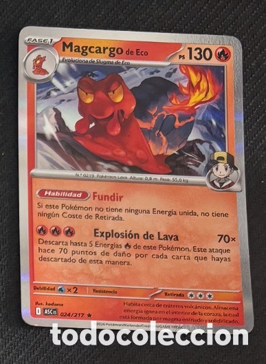 Coleccionismo cromos antiguos: 024/217 Magcargo holo Carta Pokemon TCG