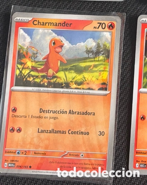 Coleccionismo cromos antiguos: 004/165 Charmander pack iniciales Carta Pokemon TCG