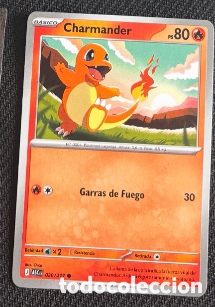 Coleccionismo cromos antiguos: 020/217 Charmander pack iniciales Carta Pokemon TCG