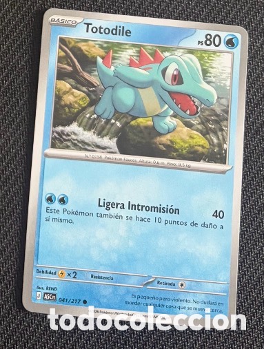 Coleccionismo cromos antiguos: 041/217 Totodile Carta Pokemon TCG pack iniciales