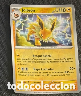 Coleccionismo cromos antiguos: 029/131 Jolteon reverse Carta Pokemon TCG