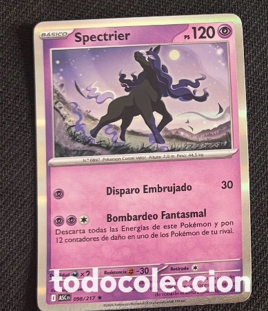 Coleccionismo cromos antiguos: 098/217 Spectrier holo Carta Pokemon TCG
