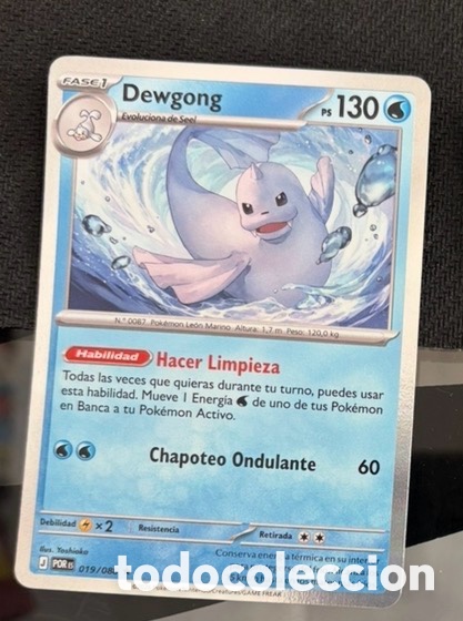 Coleccionismo cromos antiguos: 019/088 Dewgong holo Carta Pokemon TCG