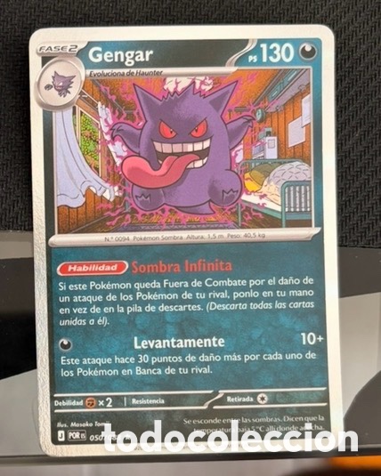 Coleccionismo cromos antiguos: 050/088 Gengar holo Carta Pokemon TCG