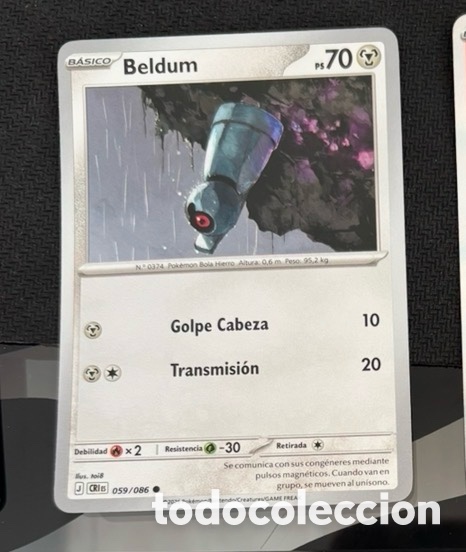Coleccionismo cromos antiguos: 059/086 Beldum holo Carta Pokemon TCG