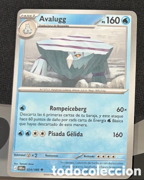 Coleccionismo cromos antiguos: 024/086 Avalugg carta pokemon TCG