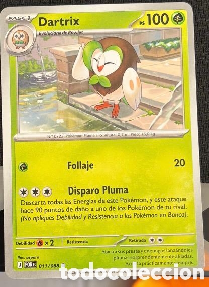 Coleccionismo cromos antiguos: 011/088 Dartrix carta pokemon TCG pack iniciales
