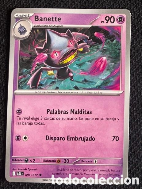 Coleccionismo cromos antiguos: 091/217 Banette carta pokemon TCG