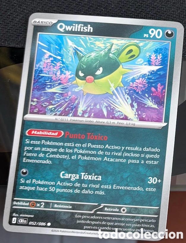 Coleccionismo cromos antiguos: 052/086 Qwilfish carta pokemon TCG