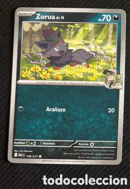 Coleccionismo cromos antiguos: 136/217 Zorua carta pokemon TCG