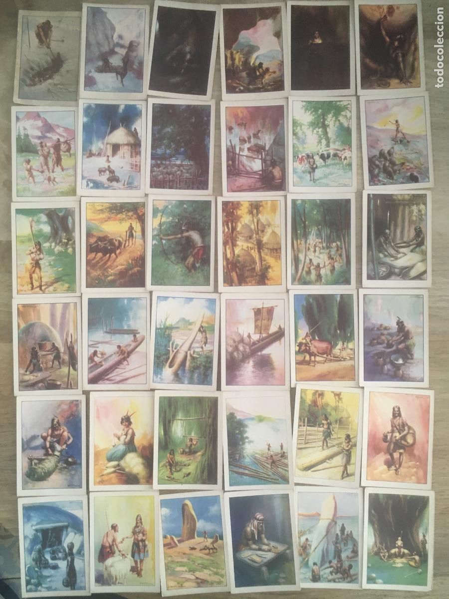 Coleccionismo cromos antiguos: historia progreso humano serie II chocolates amatller coleccion completa 36 cromos nunca pegados