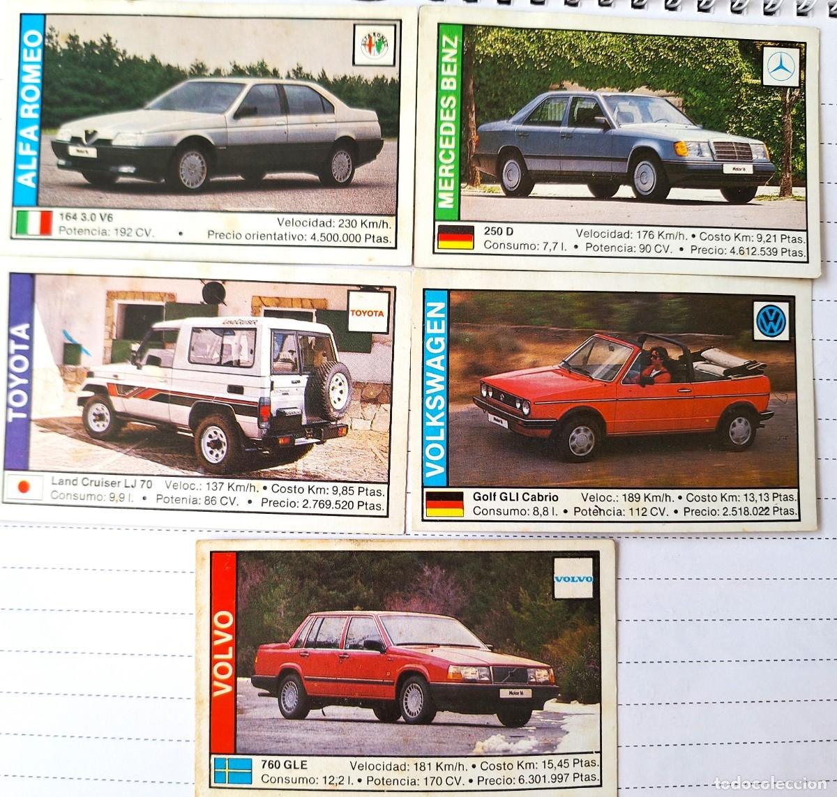 Coleccionismo cromos antiguos: LOTE 5 CROMOS COLECCION COCHES 89 - ED. CUSCO - 5 MARCAS DIFERENTES - BUEN ESTADO