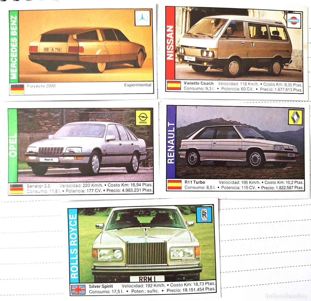 Coleccionismo cromos antiguos: LOTE 5 CROMOS COLECCION COCHES 89 - ED. CUSCO - 5 MARCAS DIFERENTES - BUEN ESTADO