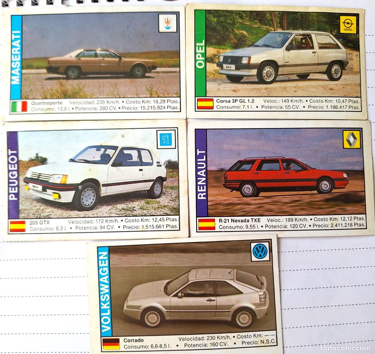Coleccionismo cromos antiguos: LOTE 5 CROMOS COLECCION COCHES 89 - ED. CUSCO - 5 MARCAS DIFERENTES - BUEN ESTADO