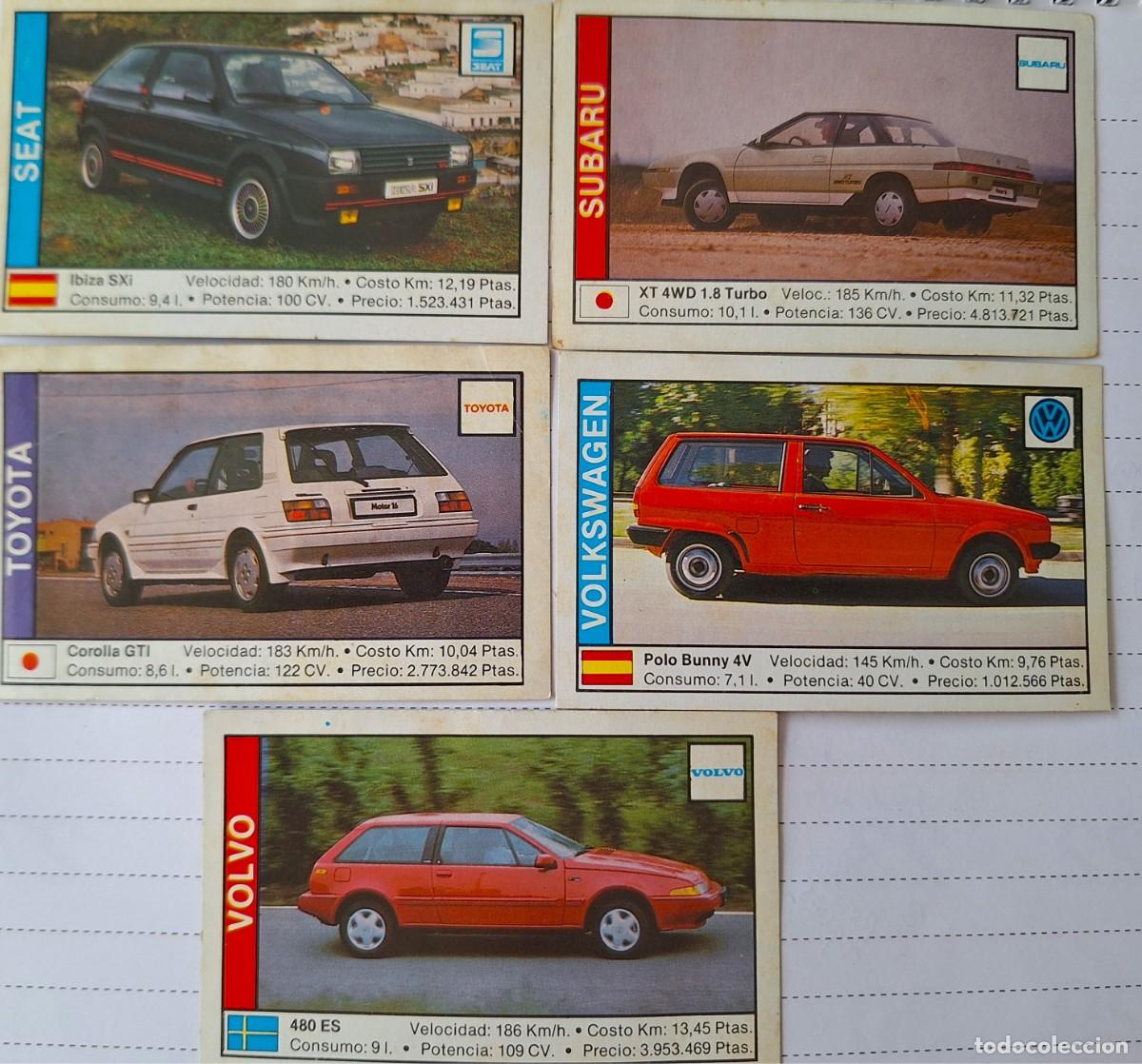 Coleccionismo cromos antiguos: LOTE 5 CROMOS COLECCION COCHES 89 - ED. CUSCO - 5 MARCAS DIFERENTES - BUEN ESTADO