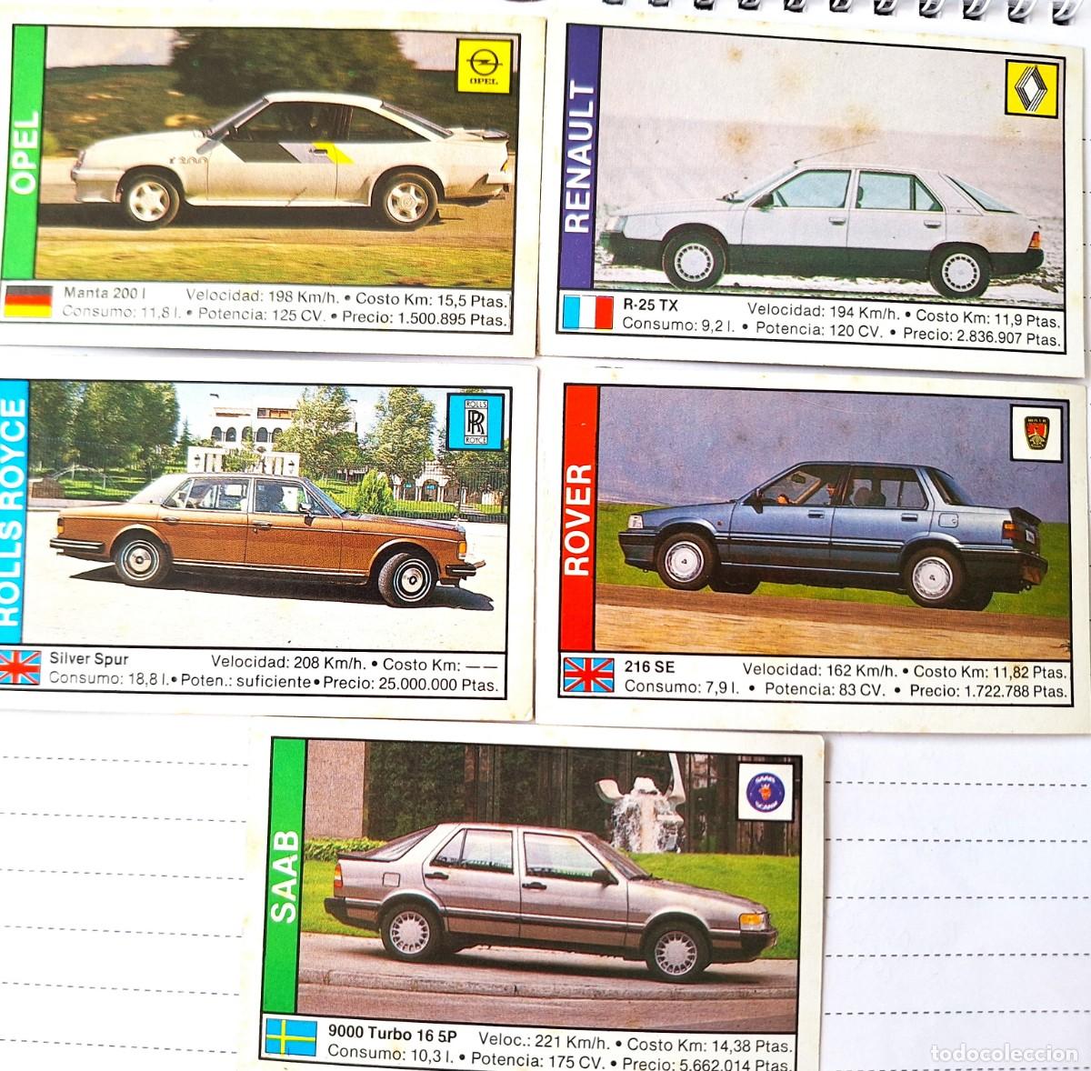 Coleccionismo cromos antiguos: LOTE 5 CROMOS COLECCION COCHES 89 - ED. CUSCO - 5 MARCAS DIFERENTES - BUEN ESTADO