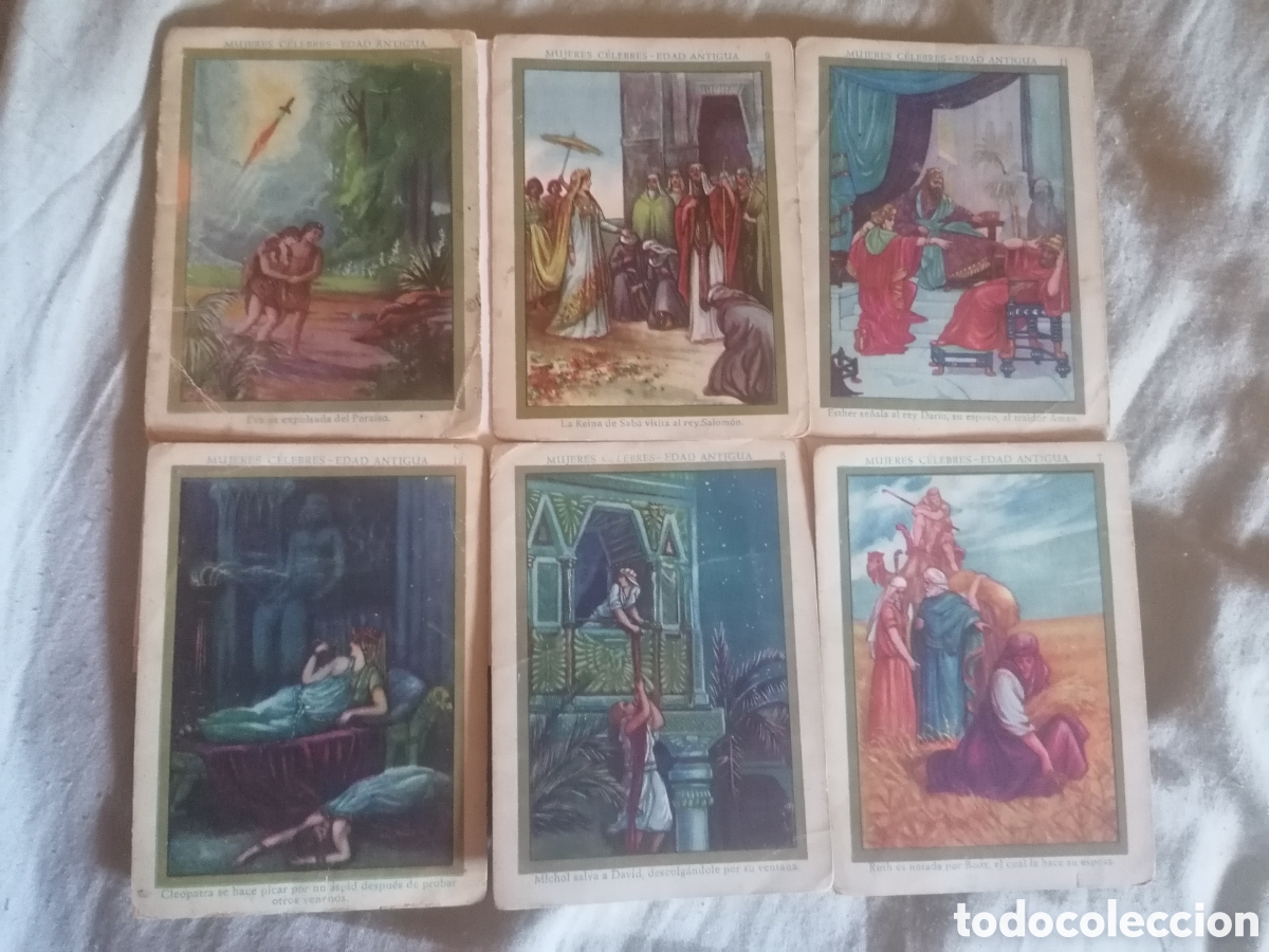 Coleccionismo cromos antiguos: Colecci&oacute;n de 12 cromos mujeres celebres edad antigua.