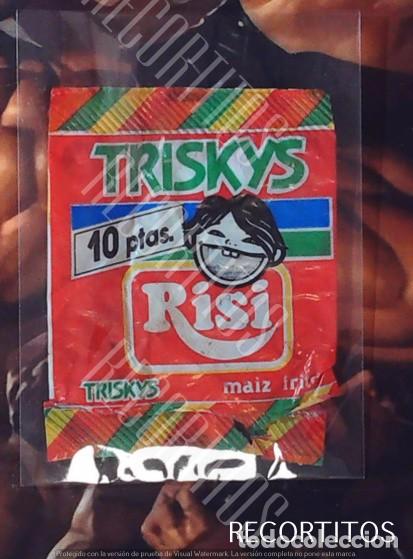 Coleccionismo cromos antiguos: envoltorio snack gusanitos risi triskys 10 pesetas 1991