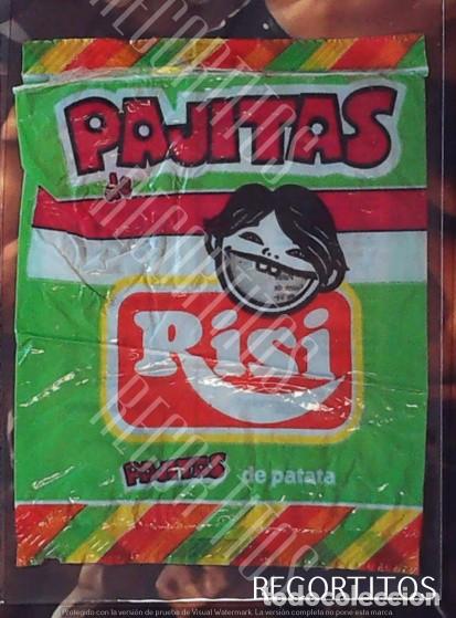 Coleccionismo cromos antiguos: envoltorio snack gusanitos risi pajitas 1991