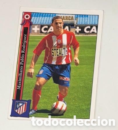 Coleccionismo cromos antiguos: MAXI RODRIGUEZ ATLETICO MADRID Fichas de la Liga 2005-2006 Mundicromo