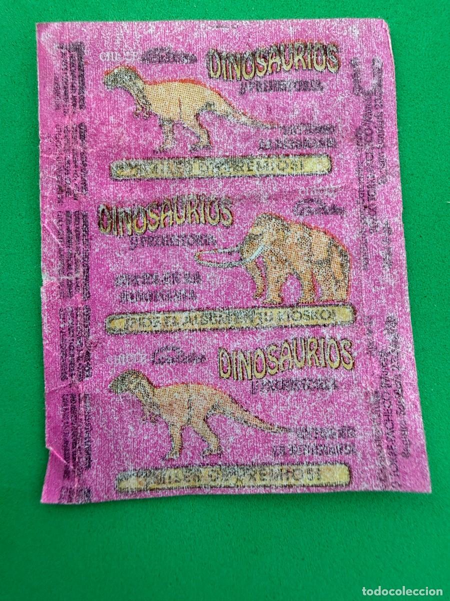 Coleccionismo cromos antiguos: Envoltorio chicle Dinosaurios y Prehistoria de Cerd&aacute;n - Tipo Dunkin o General de Confiter&iacute;a