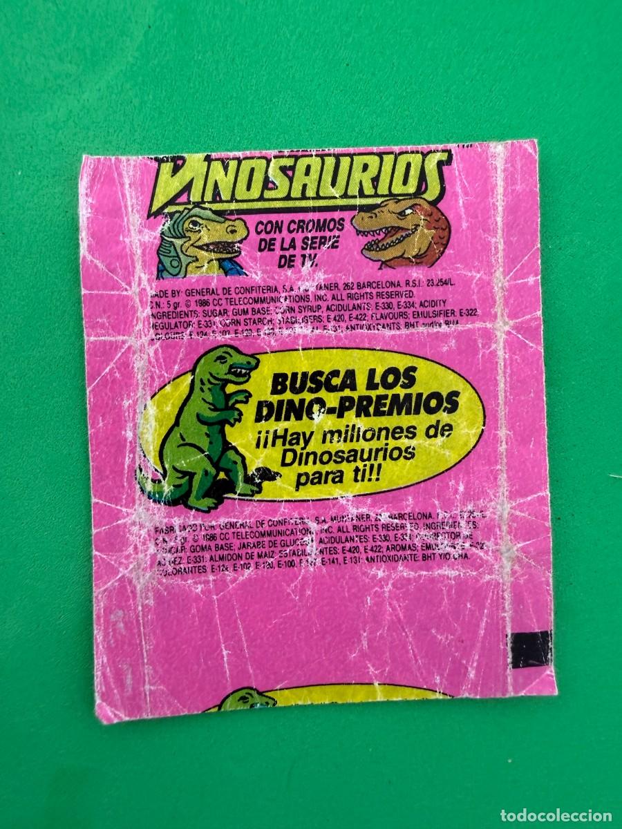Coleccionismo cromos antiguos: Envoltorio chicle fresa Dinosaurios Dinosaucers - Dunkin General de Confiter&iacute;a