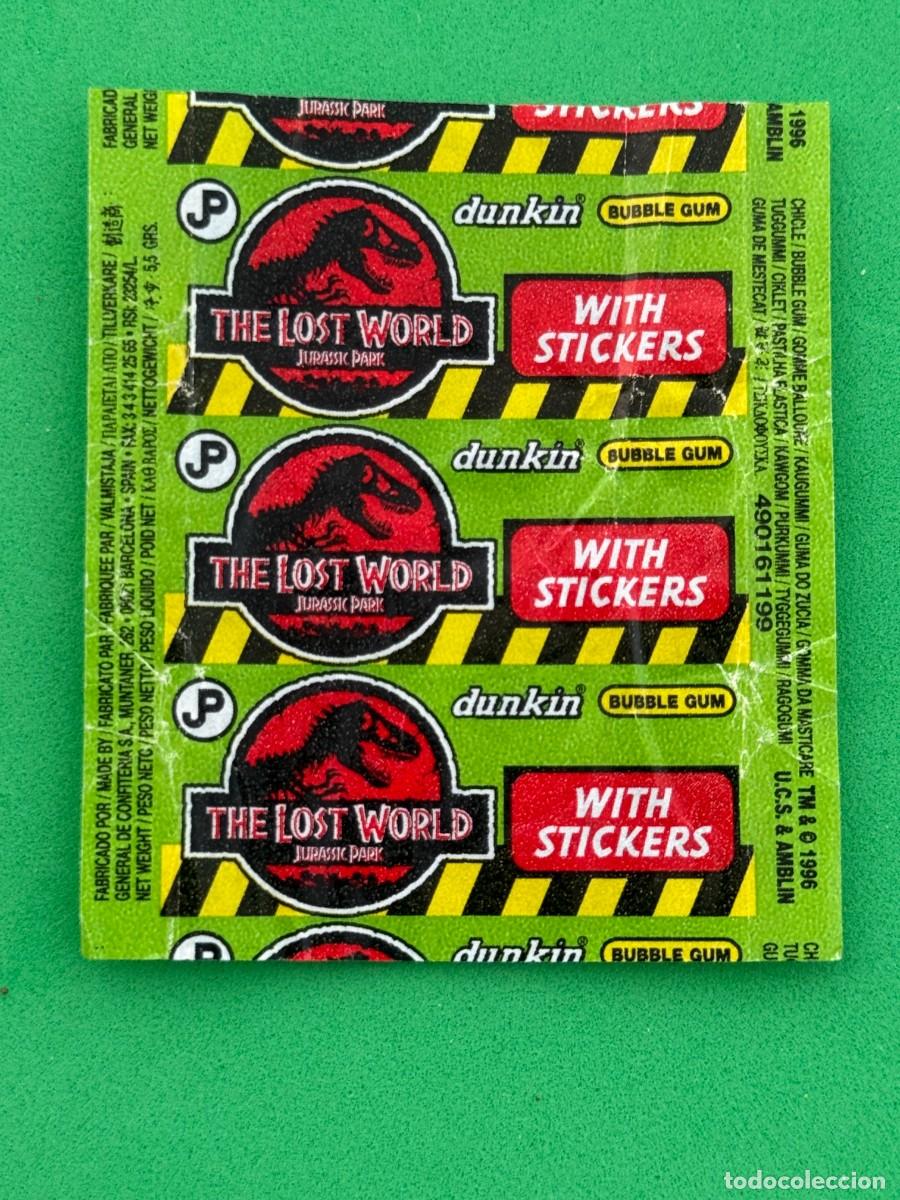 Coleccionismo cromos antiguos: Envoltorio chicle Dunkin - The Lost World Parque Jur&aacute;sico - General de confiter&iacute;a