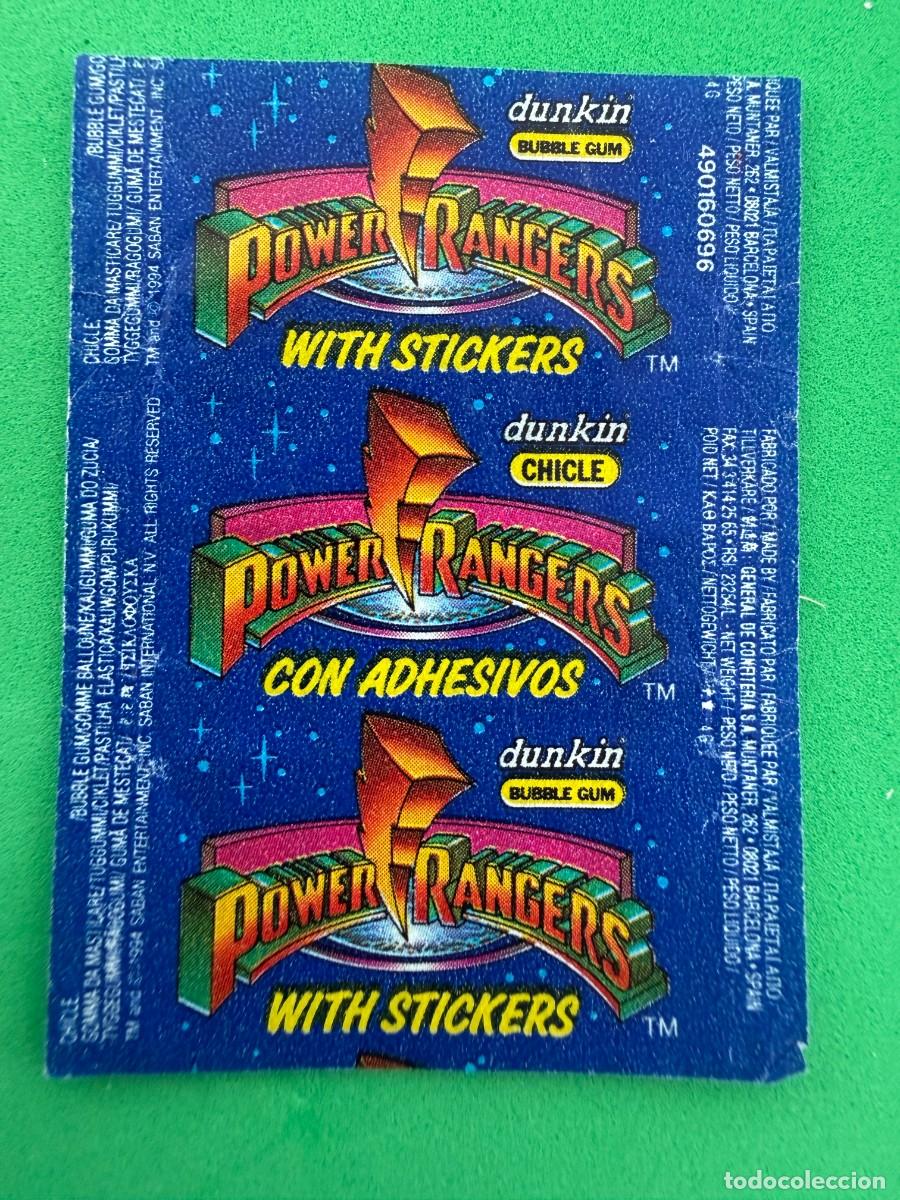 Coleccionismo cromos antiguos: Envoltorio Power Rangers de Dunkin - chicle General de Confiter&iacute;a