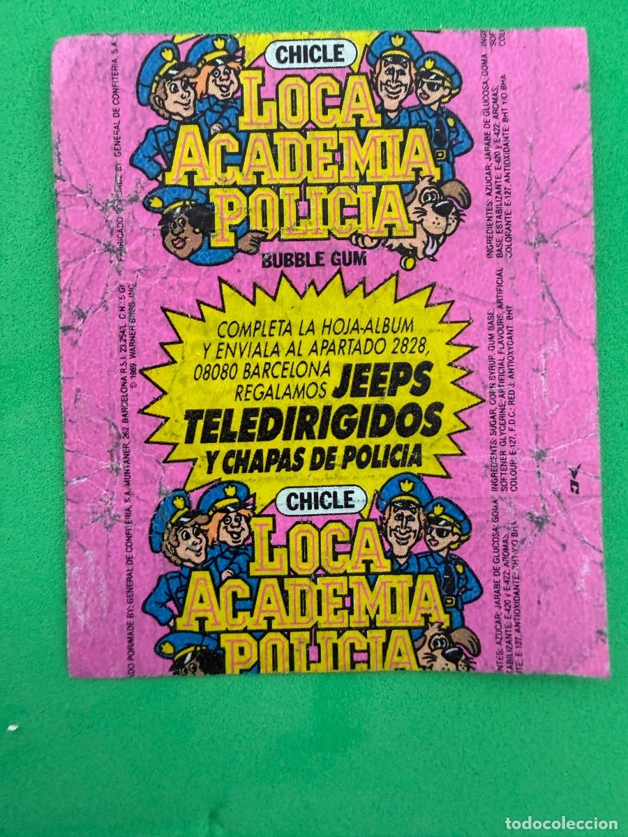 Coleccionismo cromos antiguos: Envoltorio chicle fresa Loca Academia de Polic&iacute;a Dunkin