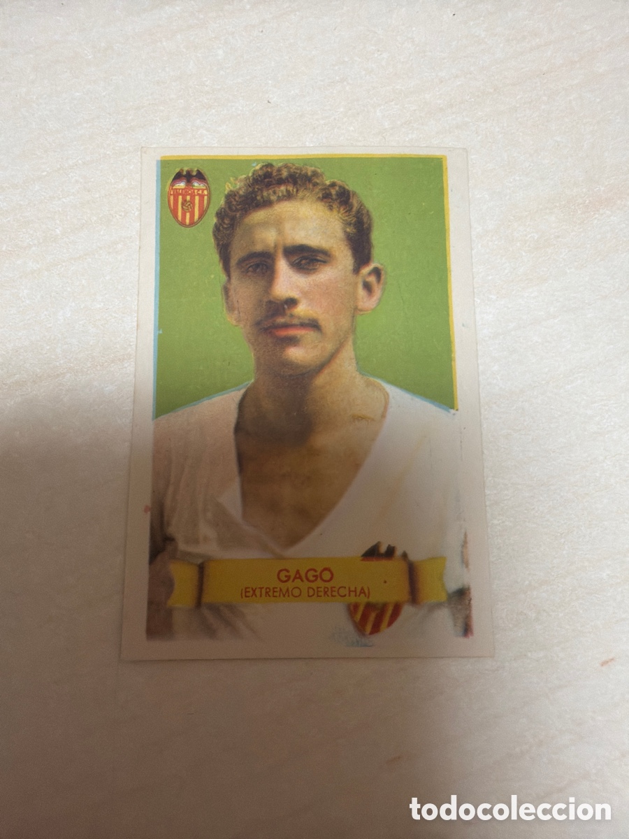 Coleccionismo cromos antiguos: F&uacute;tbol Bruguera 1949, Gago, Valencia F. C.