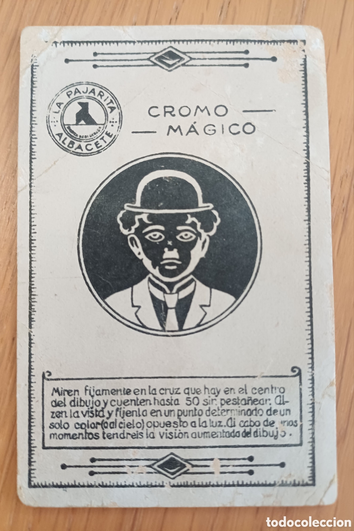 Coleccionismo cromos antiguos: Cromo Charles Chaplin, Charlot, chocolate Royal cafes La Pajarita, Albacete, a&ntilde;os 30