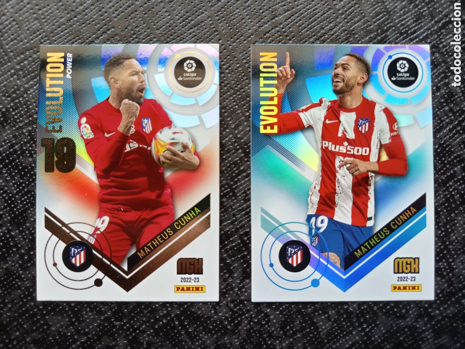 Colecionismo Cromos antigos: CROMO CARD N&ordm; P394 y 394 EVOLUTION y POWER MATHEUS CUNHA AT. MADRID MEGACRACKS 2022-23 2022 2023