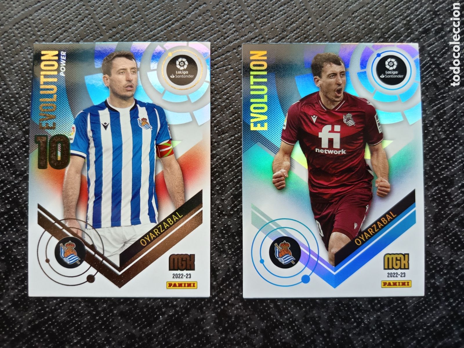 Sammeln alte Sammelbilder: CROMO CARD N&ordm; P398 y 398 EVOLUTION y POWER OYARZABAL REAL SOCIEDAD MEGACRACKS 2022-23 2022 2023