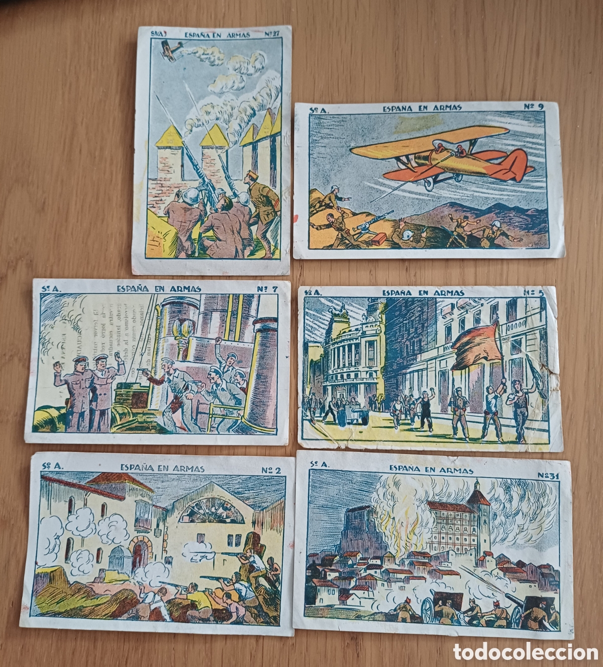 Coleccionismo cromos antiguos: 6 cromos antiguos Espa&ntilde;a en armas, muy raros y dificiles de encontrar, sin publicidad