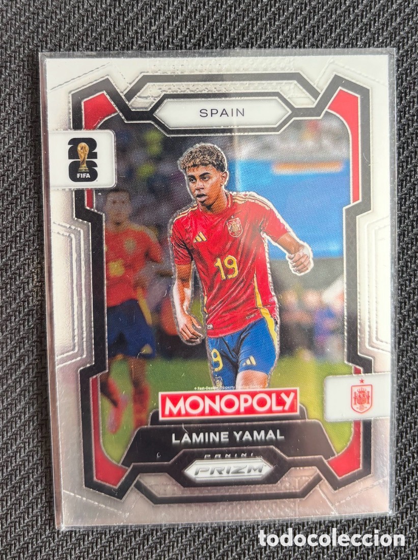 Coleccionismo cromos antiguos: LAMINE YAMAL ESPA&Ntilde;A CAMPE&Oacute;N DEL MUNDO Monopoly PRIZM FIFA WORLD CUP 2026
