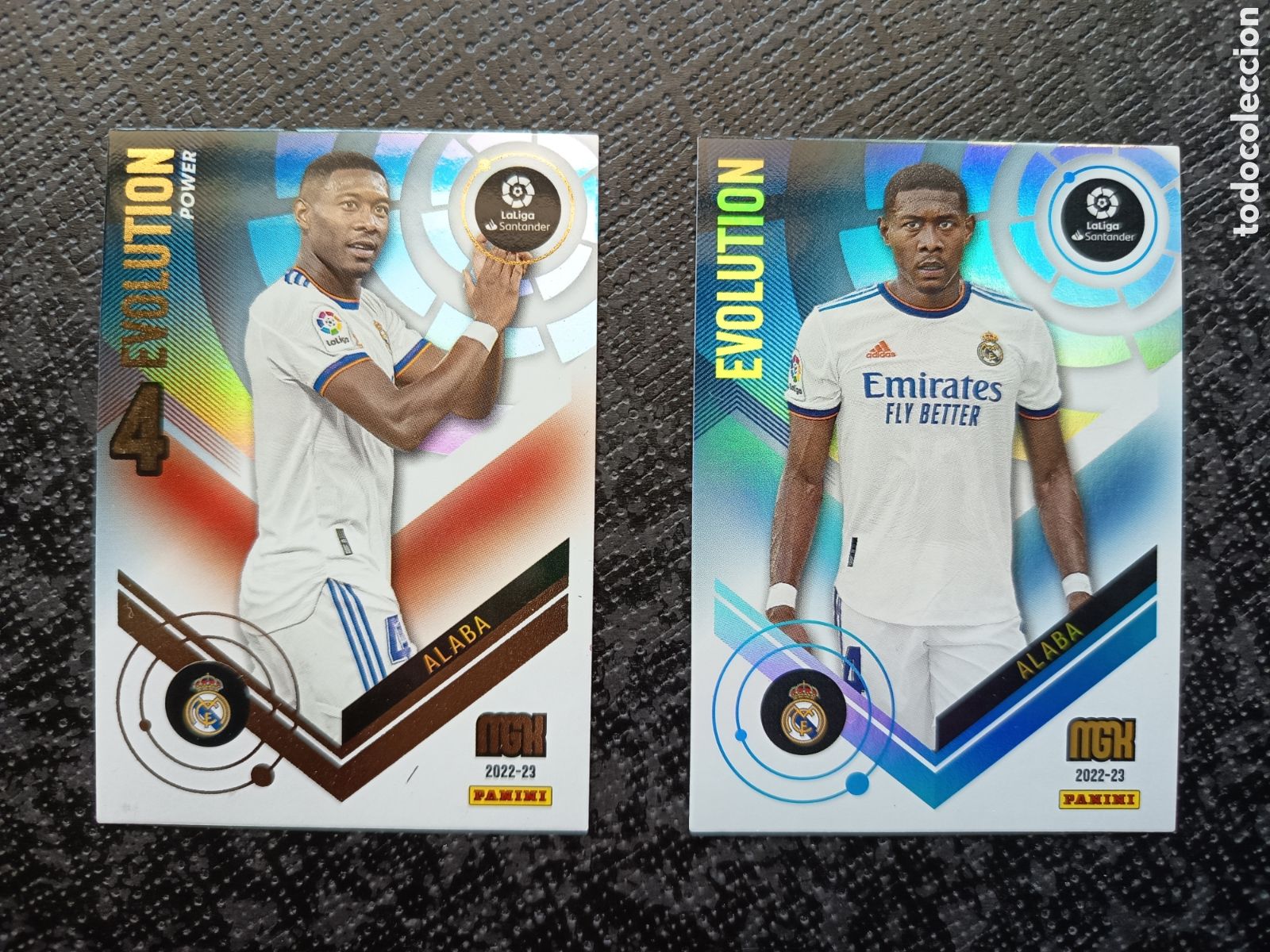 Colecionismo Cromos antigos: CROMO CARD N&ordm; P370 y 370 EVOLUTION y POWER ALABA REAL MADRID MEGACRACKS 2022-23 2022 2023