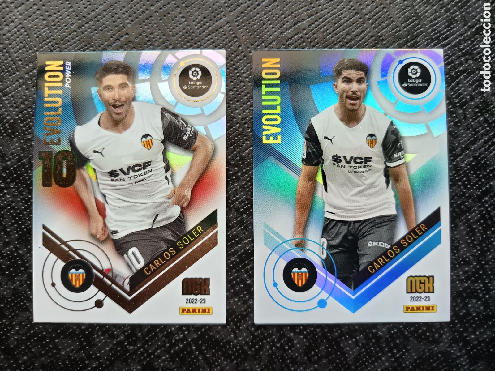 Collezionismo Figurine antiche: CROMO CARD N&ordm; P378 y 378 EVOLUTION y POWER CARLOS SOLER VALENCIA MEGACRACKS 2022-23 2022 2023