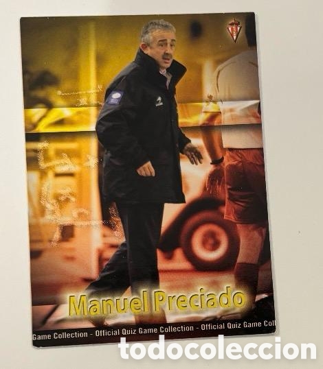 Coleccionismo cromos antiguos: MANUEL MANOLO PRECIADO ENTRENADOR SPORTING GIJON Fichas de la Liga Quiz Game Collection 2009 2010
