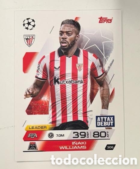 Coleccionismo cromos antiguos: 306 I&Ntilde;AKI WILLIAMS ATHLETIC CLUB BILBAO Topps Match Attax UEFA 2025 2026