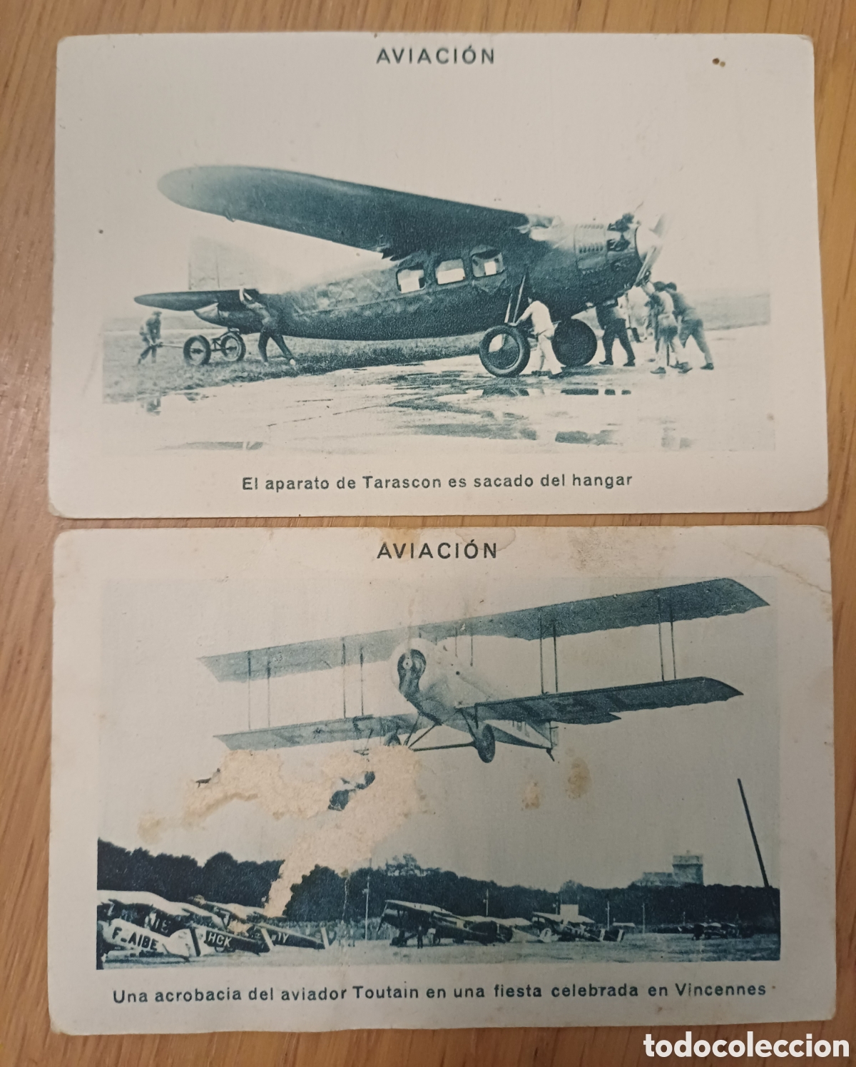 Coleccionismo cromos antiguos: 2 cromos antiguos a aviaci&oacute;n, chocolates Rius, Badalona
