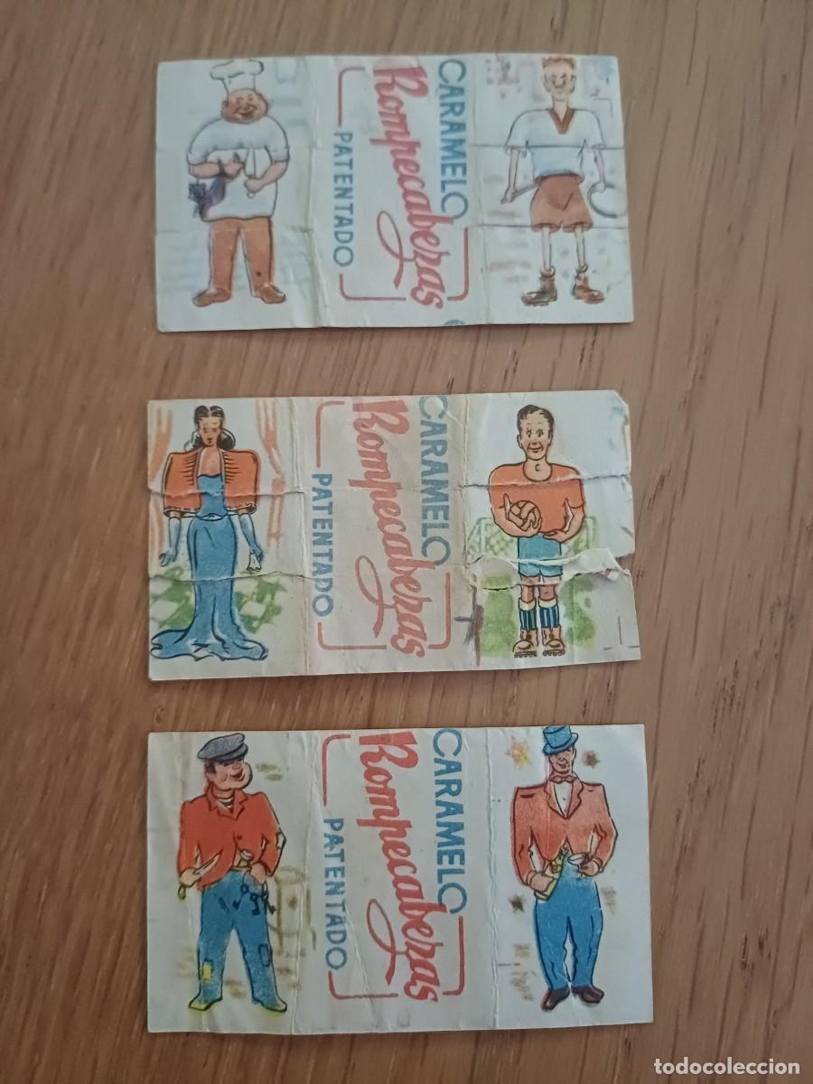 Coleccionismo cromos antiguos: 3 cromos antiguos de Caramelo Rompecabezas, dificiles