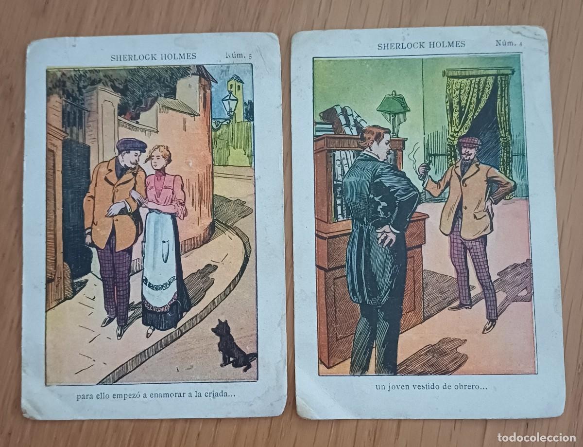 Coleccionismo cromos antiguos: 2 cromos Sherlock Holmes, sin publicidad, a&ntilde;os 30