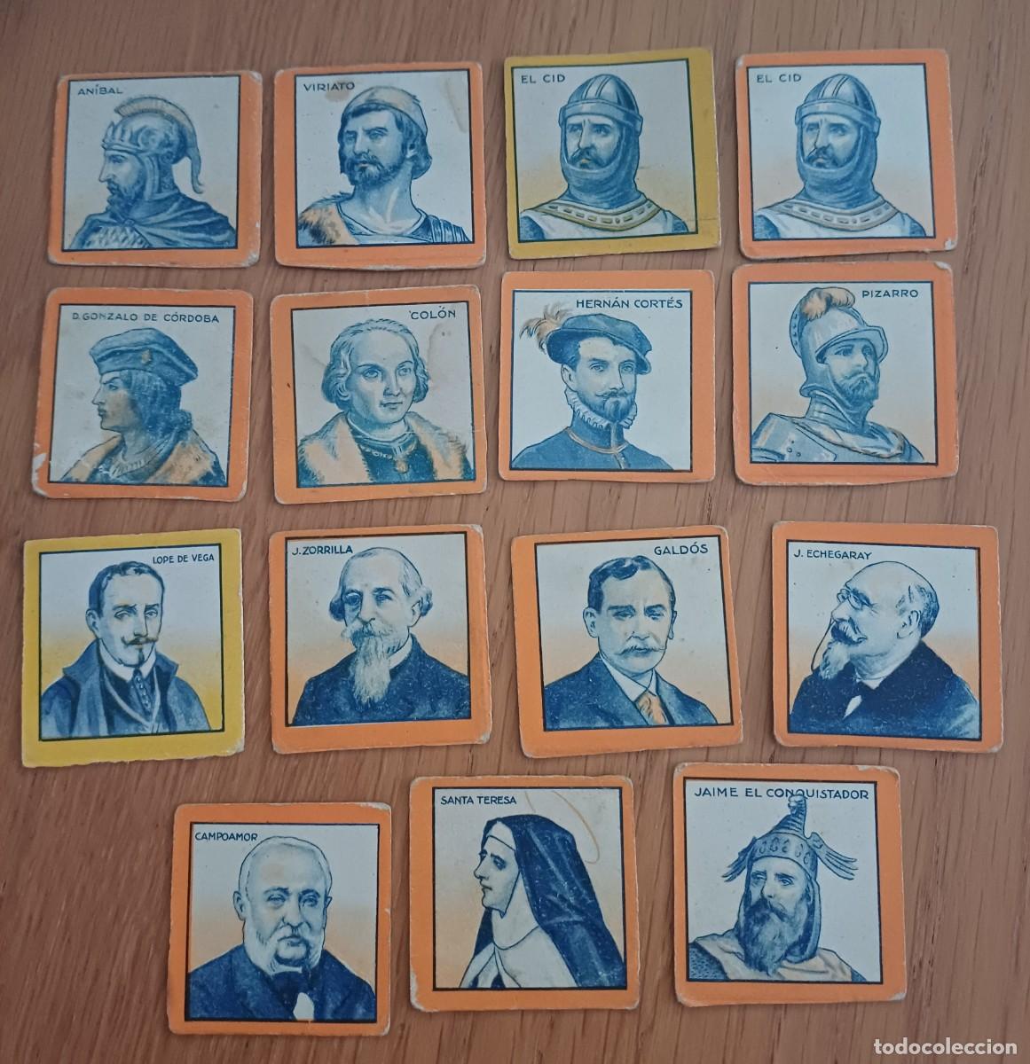 Coleccionismo cromos antiguos: 15 Cromos hombres c&eacute;lebres espa&ntilde;oles, colecci&oacute;n andromica, Barcelona