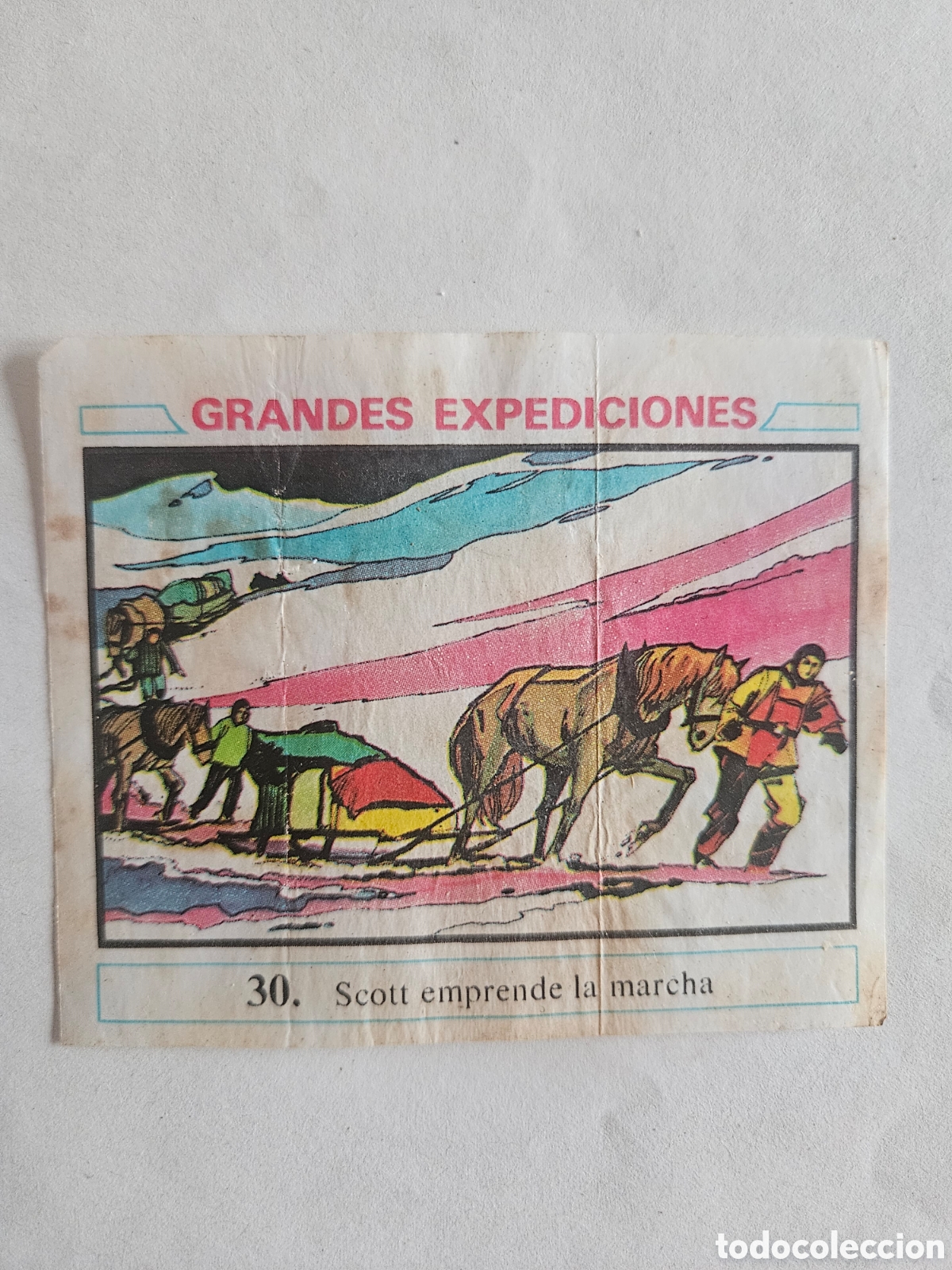 Coleccionismo cromos antiguos: CROMO - GRANDES EXPEDICIONES - N&deg; 30 SCOTT EMPRENDE LA MARCHA - CHICLES DUNKIN - NUNCA PEGADO