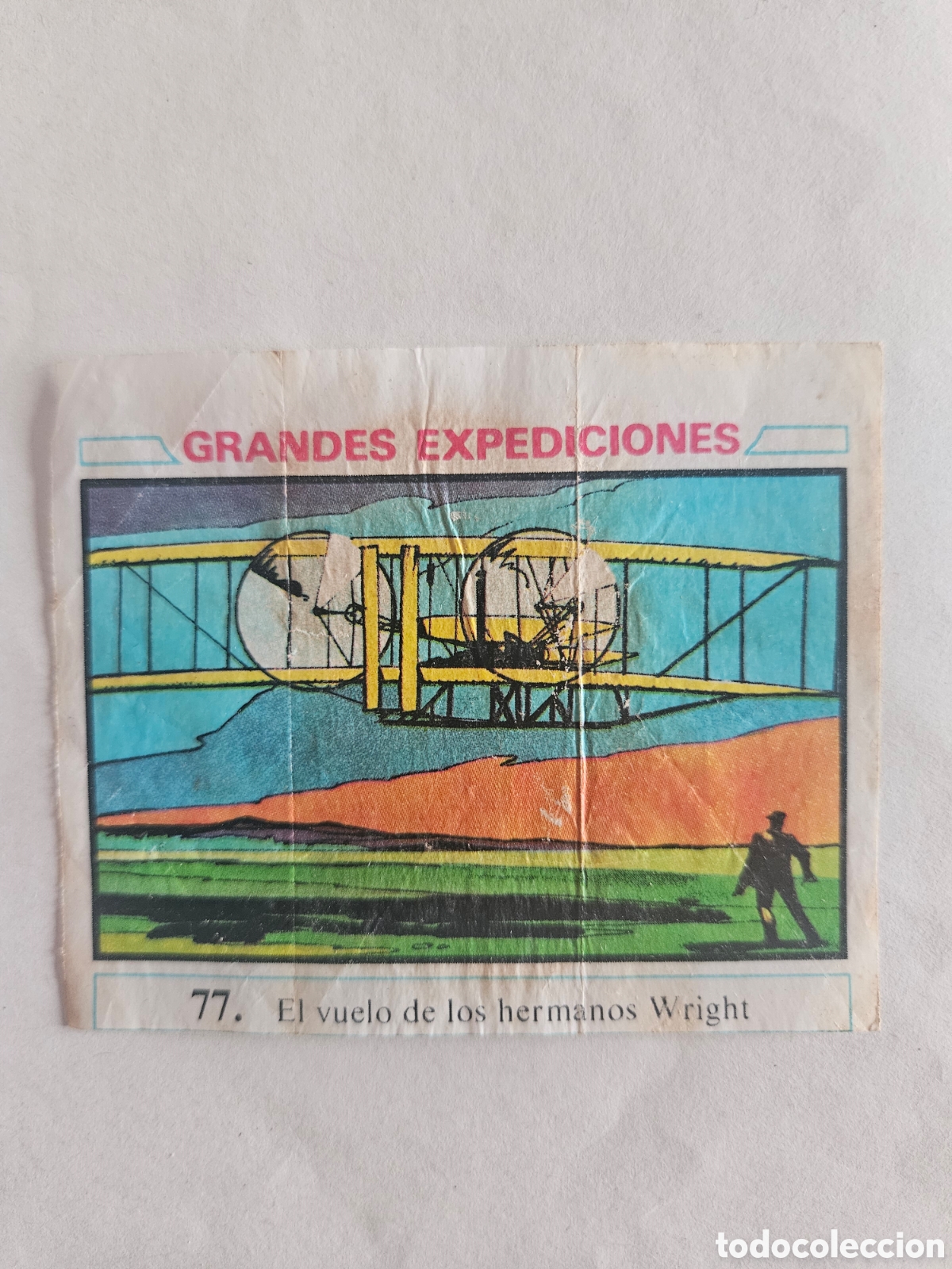 Coleccionismo cromos antiguos: CROMO - GRANDES EXPEDICIONES - N&deg; 77 EL VUELO WRIGHT - CHICLES DUNKIN - NUNCA PEGADO