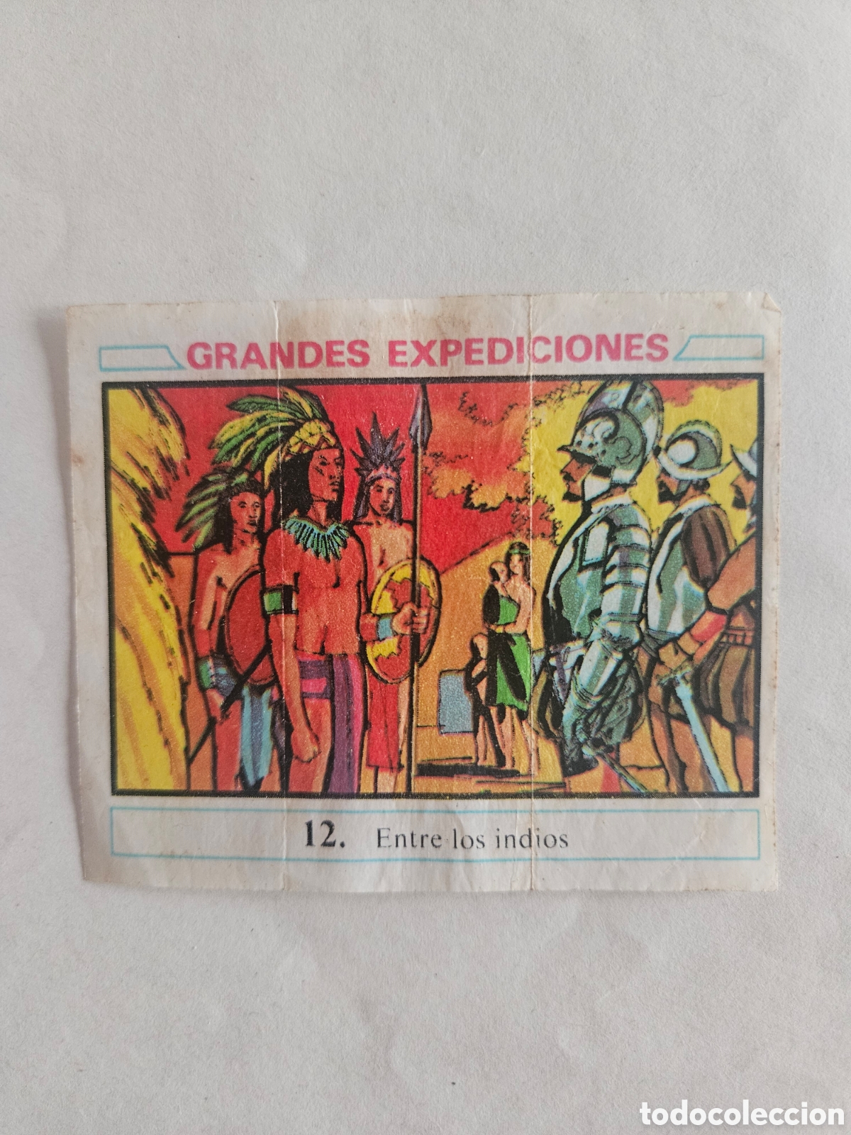 Coleccionismo cromos antiguos: CROMO - GRANDES EXPEDICIONES - N&deg; 12 ENTRE LOS INDIOS - CHICLES DUNKIN - NUNCA PEGADO