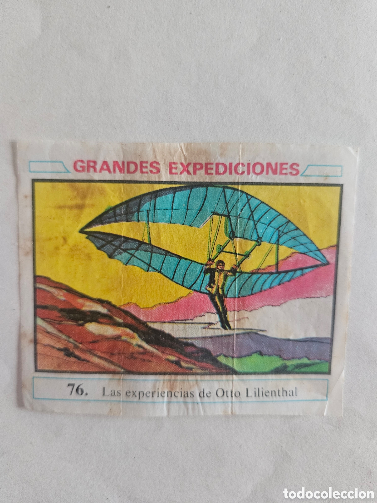 Coleccionismo cromos antiguos: CROMO - GRANDES EXPEDICIONES - N&deg; 76 LAS EXPERIENCIAS DE OTTO LILIEN - CHICLES DUNKIN - NUNCA PEGADO